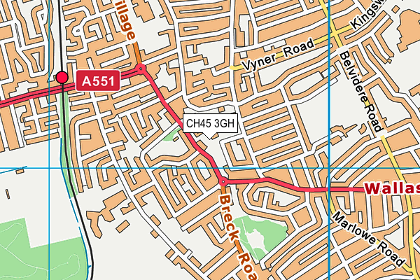 CH45 3GH map - OS VectorMap District (Ordnance Survey)