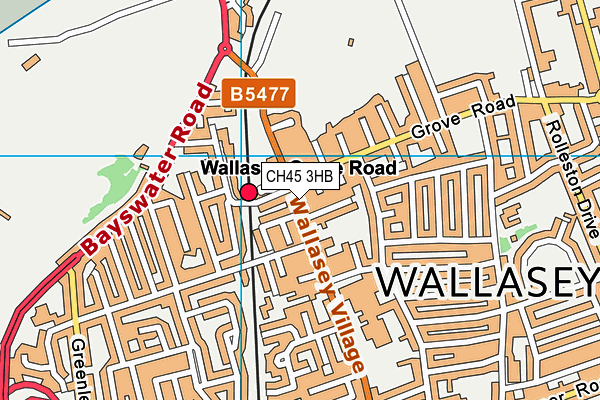 CH45 3HB map - OS VectorMap District (Ordnance Survey)