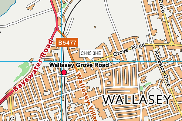 CH45 3HE map - OS VectorMap District (Ordnance Survey)