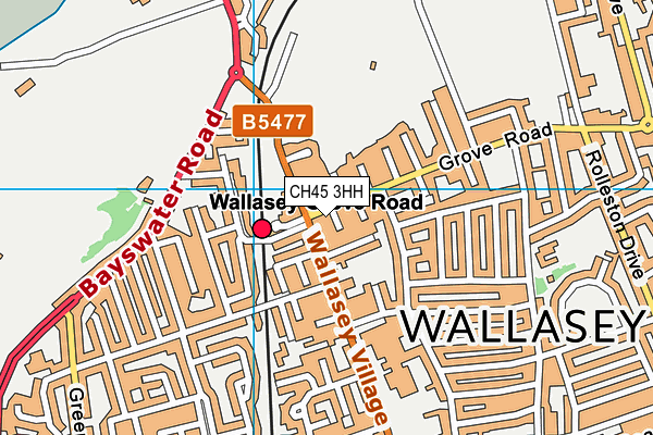 CH45 3HH map - OS VectorMap District (Ordnance Survey)