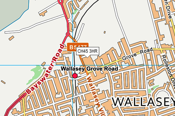 CH45 3HR map - OS VectorMap District (Ordnance Survey)