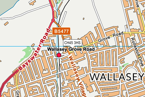 CH45 3HS map - OS VectorMap District (Ordnance Survey)