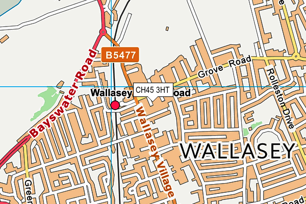 CH45 3HT map - OS VectorMap District (Ordnance Survey)