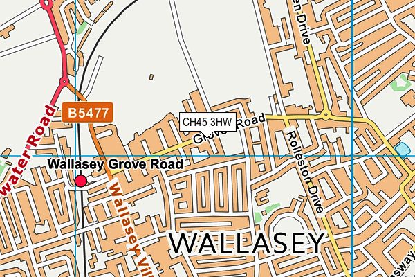 CH45 3HW map - OS VectorMap District (Ordnance Survey)