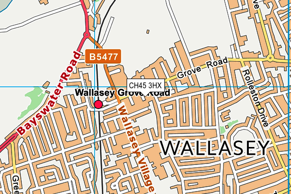 CH45 3HX map - OS VectorMap District (Ordnance Survey)