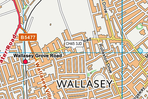 CH45 3JD map - OS VectorMap District (Ordnance Survey)