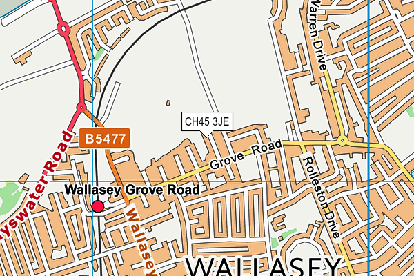 CH45 3JE map - OS VectorMap District (Ordnance Survey)