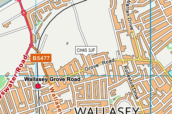 CH45 3JF map - OS VectorMap District (Ordnance Survey)