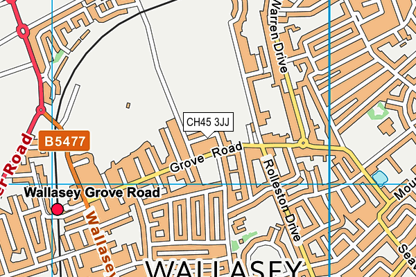 CH45 3JJ map - OS VectorMap District (Ordnance Survey)