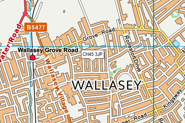 CH45 3JP map - OS VectorMap District (Ordnance Survey)