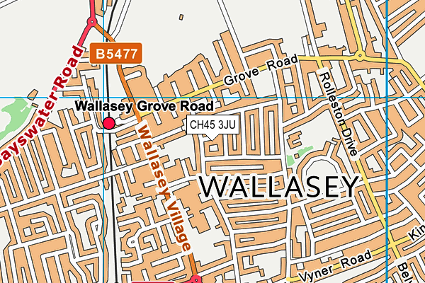 CH45 3JU map - OS VectorMap District (Ordnance Survey)