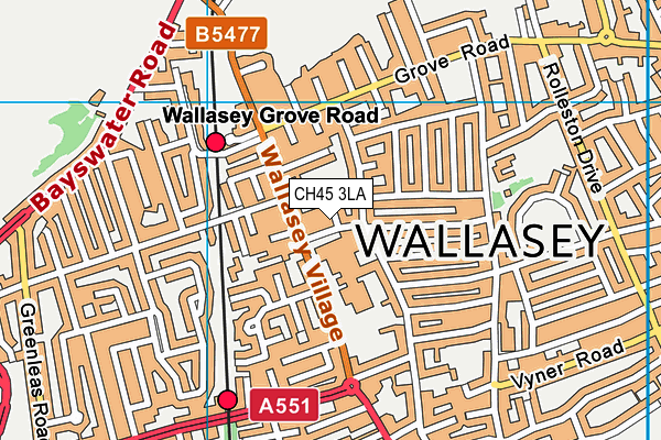 CH45 3LA map - OS VectorMap District (Ordnance Survey)