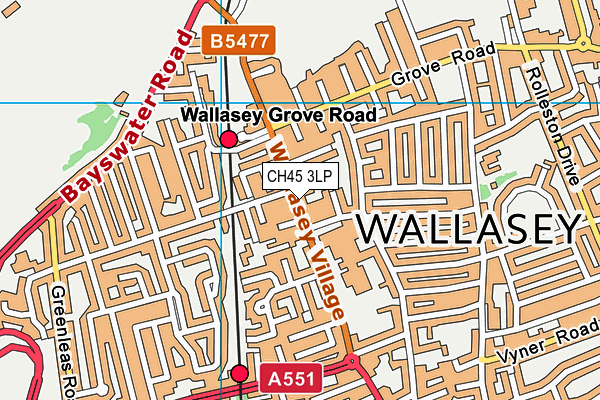 CH45 3LP map - OS VectorMap District (Ordnance Survey)