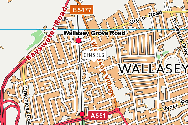 CH45 3LS map - OS VectorMap District (Ordnance Survey)