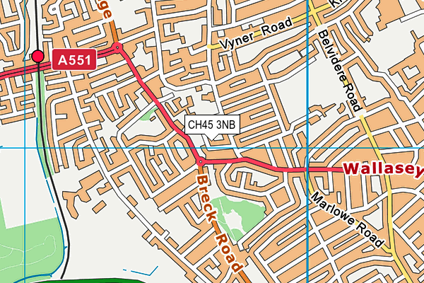 CH45 3NB map - OS VectorMap District (Ordnance Survey)