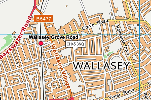 CH45 3NQ map - OS VectorMap District (Ordnance Survey)