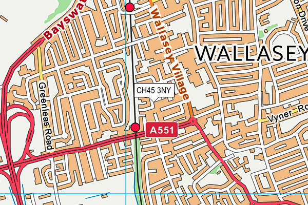 CH45 3NY map - OS VectorMap District (Ordnance Survey)