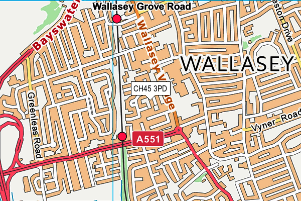 CH45 3PD map - OS VectorMap District (Ordnance Survey)