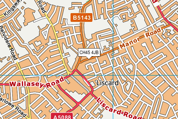 CH45 4JB map - OS VectorMap District (Ordnance Survey)