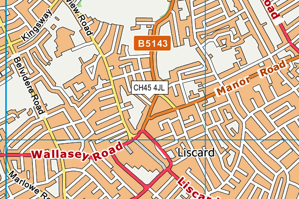 CH45 4JL map - OS VectorMap District (Ordnance Survey)