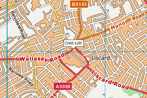 CH45 4JW map - OS VectorMap District (Ordnance Survey)