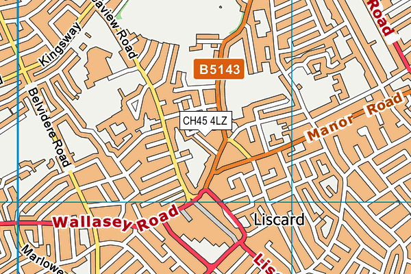 CH45 4LZ map - OS VectorMap District (Ordnance Survey)