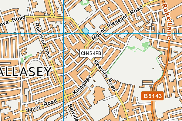 CH45 4PB map - OS VectorMap District (Ordnance Survey)