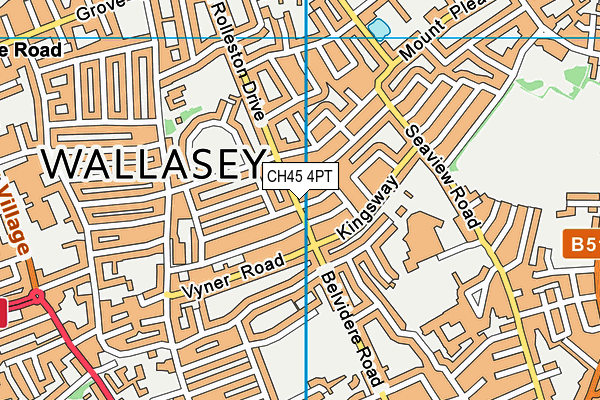 CH45 4PT map - OS VectorMap District (Ordnance Survey)