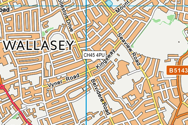 CH45 4PU map - OS VectorMap District (Ordnance Survey)