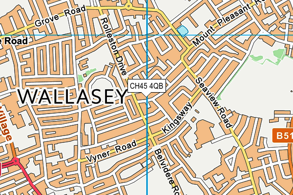 CH45 4QB map - OS VectorMap District (Ordnance Survey)