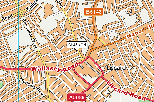 CH45 4QN map - OS VectorMap District (Ordnance Survey)