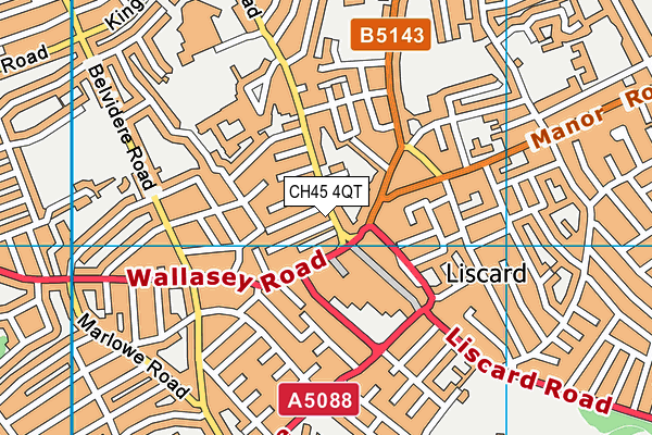 CH45 4QT map - OS VectorMap District (Ordnance Survey)