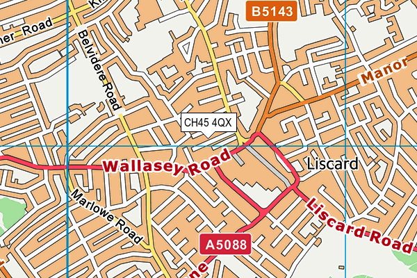 CH45 4QX map - OS VectorMap District (Ordnance Survey)