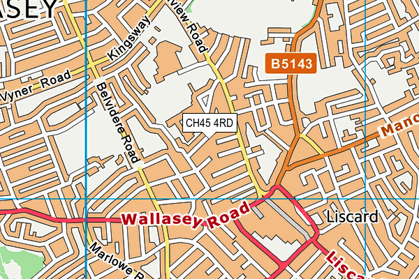 CH45 4RD map - OS VectorMap District (Ordnance Survey)
