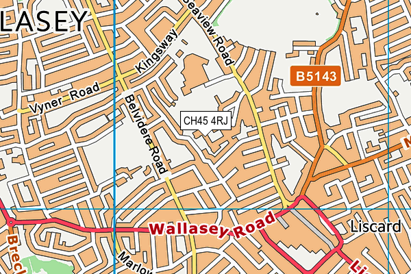 The Oldershaw School map (CH45 4RJ) - OS VectorMap District (Ordnance Survey)
