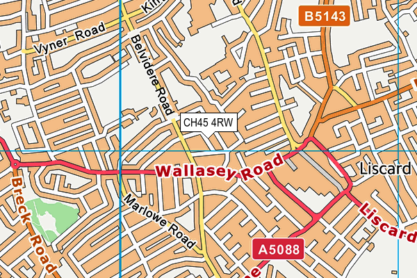 CH45 4RW map - OS VectorMap District (Ordnance Survey)