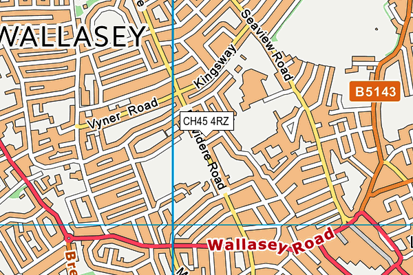 CH45 4RZ map - OS VectorMap District (Ordnance Survey)