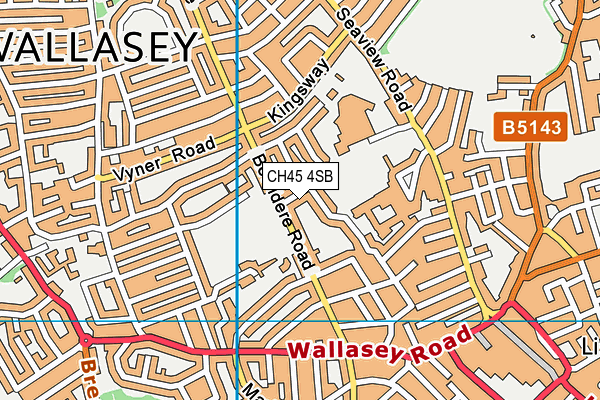 CH45 4SB map - OS VectorMap District (Ordnance Survey)