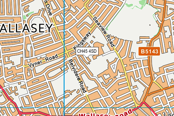 CH45 4SD map - OS VectorMap District (Ordnance Survey)