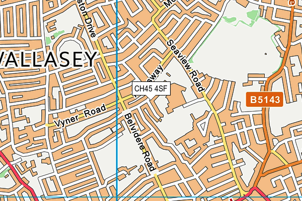 CH45 4SF map - OS VectorMap District (Ordnance Survey)