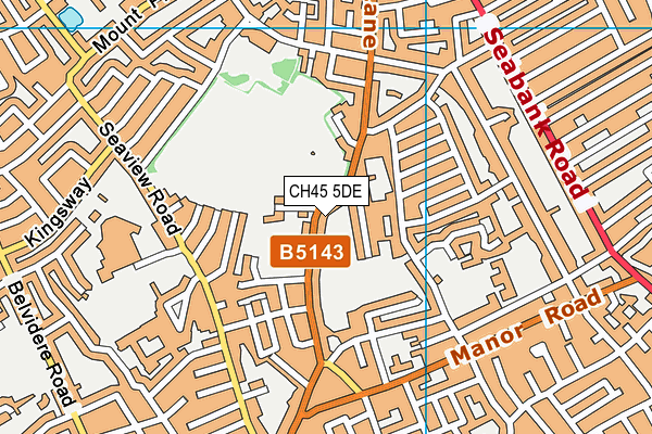 New Brighton Cricket And Bowling Club map (CH45 5DE) - OS VectorMap District (Ordnance Survey)