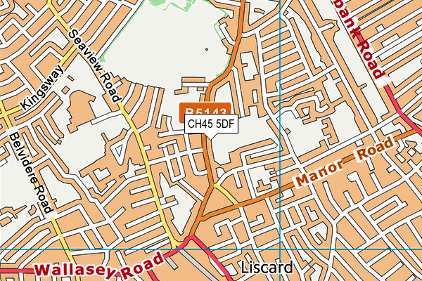 CH45 5DF map - OS VectorMap District (Ordnance Survey)