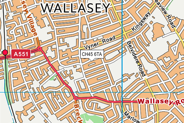 CH45 6TA map - OS VectorMap District (Ordnance Survey)