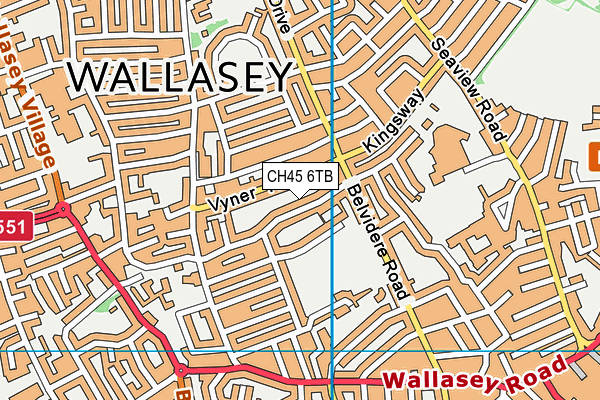 CH45 6TB map - OS VectorMap District (Ordnance Survey)