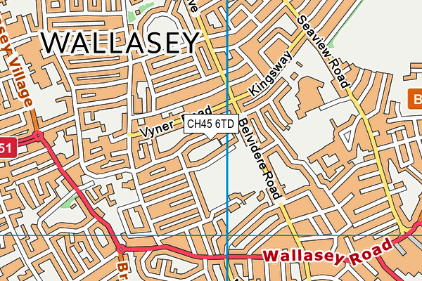 CH45 6TD map - OS VectorMap District (Ordnance Survey)