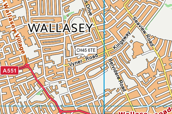 CH45 6TE map - OS VectorMap District (Ordnance Survey)