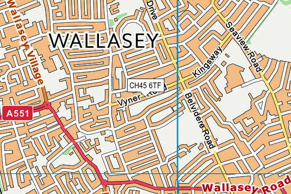 CH45 6TF map - OS VectorMap District (Ordnance Survey)