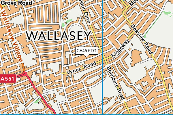 CH45 6TG map - OS VectorMap District (Ordnance Survey)