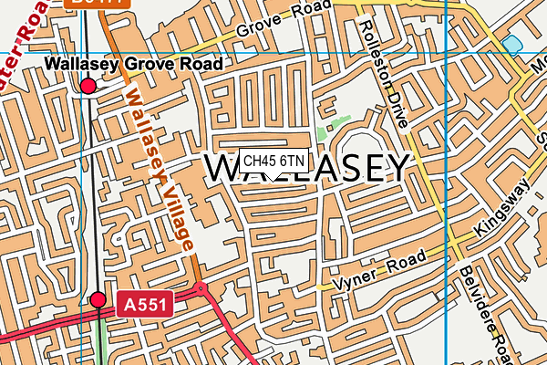 CH45 6TN map - OS VectorMap District (Ordnance Survey)