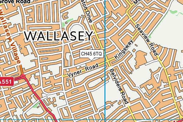 CH45 6TQ map - OS VectorMap District (Ordnance Survey)